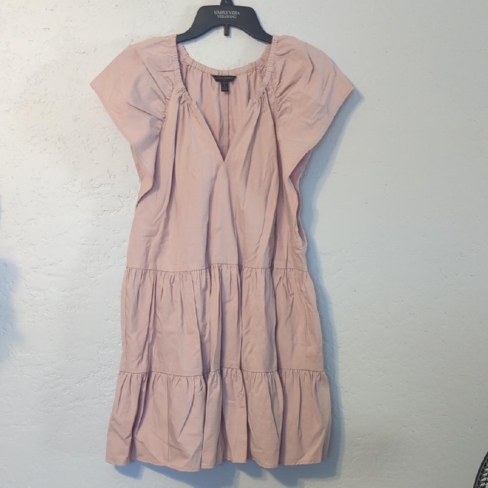 Ann Taylor Pink Flutter Sleeve Mini Dress